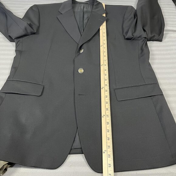 Hugo Boss Blazer Mens 44 Black Super 100 Wool Classic Fit Sport Coat Jacket - Picture 8 of 15